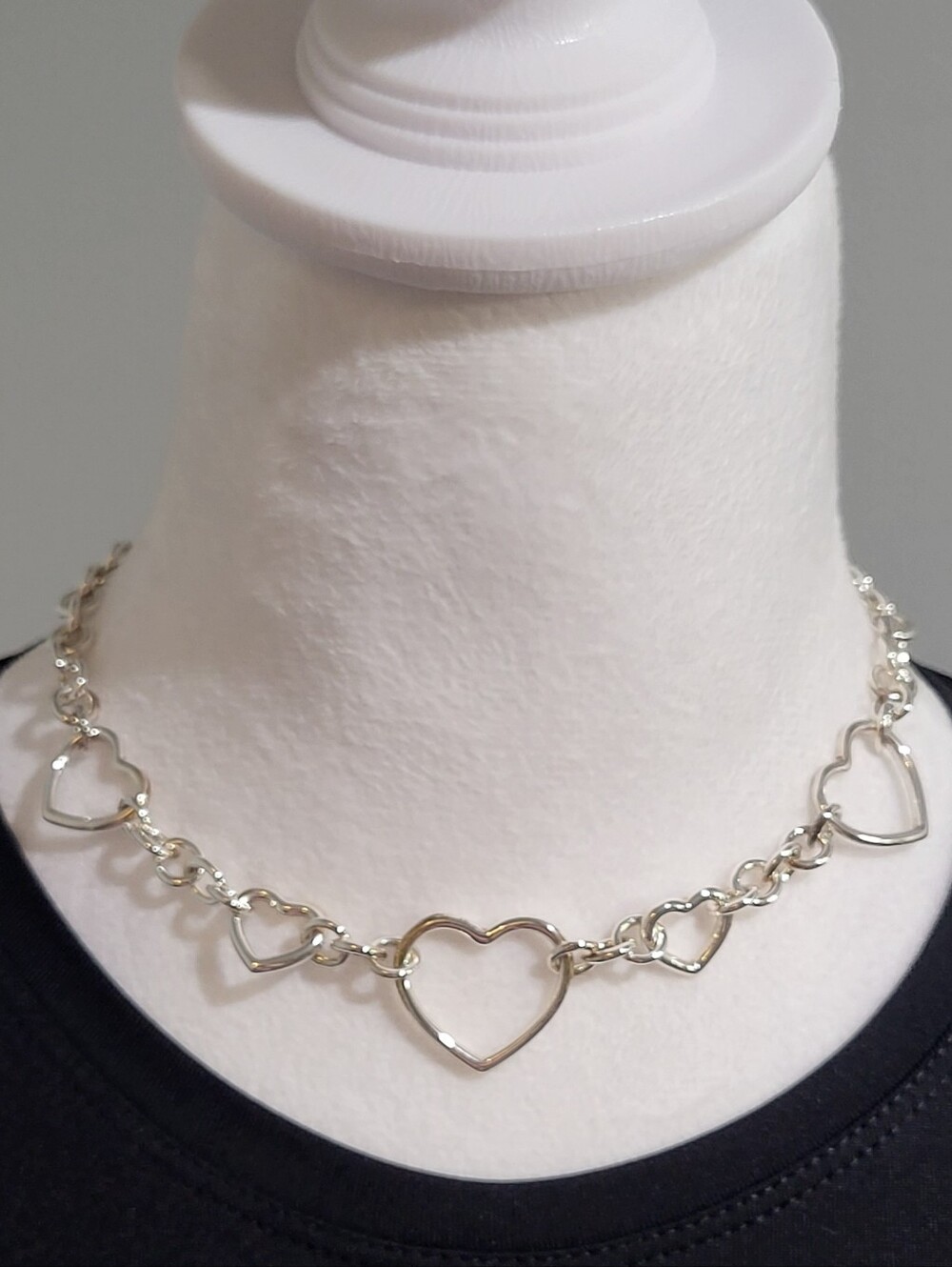 Tiffany & Co Sterling Silver Heart Link Necklace